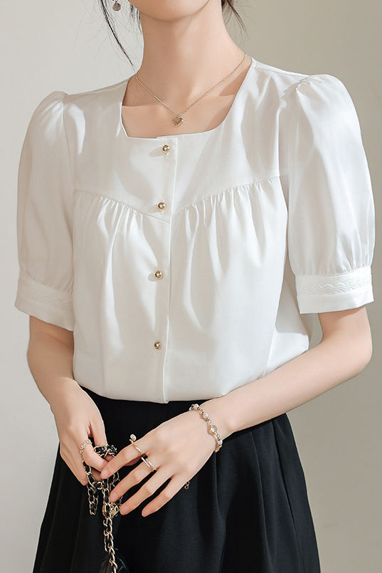 Elegant Commuter French Square Neck Shirt - liwisi