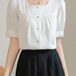 Elegant Commuter French Square Neck Shirt - liwisi