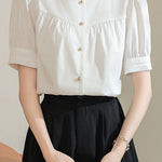 Elegant Commuter French Square Neck Shirt - liwisi
