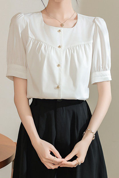 Elegant Commuter French Square Neck Shirt - liwisi