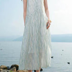 Elegant Sleeveless Floral Tank Dress - liwisi
