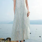 Elegant Sleeveless Floral Tank Dress - liwisi