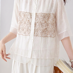 Elegant Commuter Round Neck Embroidered Shirt - liwisi