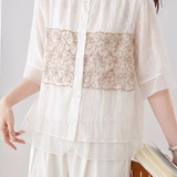 Elegant Commuter Round Neck Embroidered Shirt - liwisi