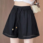 Casual Vacation Exquisite Lace Trim Shorts - liwisi
