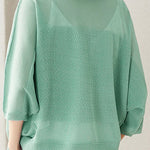Elegant Commuter V-Neck Batwing Sleeve Knit Sweater - liwisi