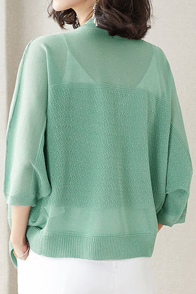 Elegant Commuter V-Neck Batwing Sleeve Knit Sweater - liwisi