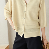 Elegant Commuter V-Neck Batwing Sleeve Knit Sweater - liwisi