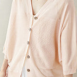 Elegant Commuter V-Neck Batwing Sleeve Knit Sweater - liwisi