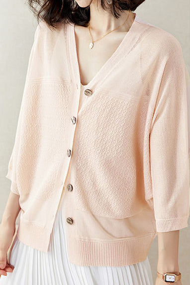 Elegant Commuter V-Neck Batwing Sleeve Knit Sweater - liwisi