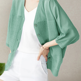 Elegant Commuter V-Neck Batwing Sleeve Knit Sweater - liwisi