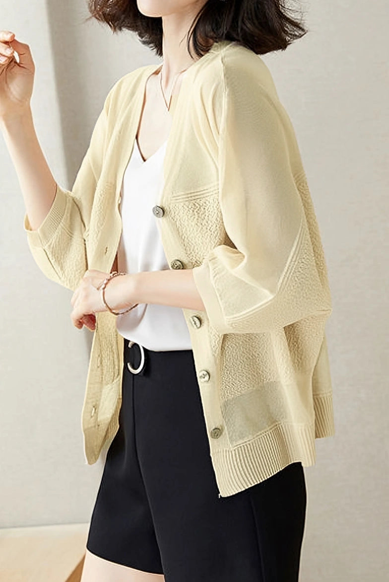 Elegant Commuter V-Neck Batwing Sleeve Knit Sweater - liwisi