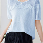 Gentle Commuter Ruffled Edge Knit Sweater - liwisi