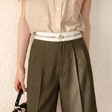 Elegant Commuter Color Block Five-Point Suit Pants - liwisi