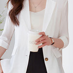 Minimalist Commuter Lapel Seven-Point Sleeve Blazer - liwisi