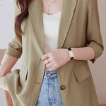 Minimalist Commuter Lapel Seven-Point Sleeve Blazer - liwisi