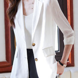 Minimalist Commuter Lapel Seven-Point Sleeve Blazer - liwisi