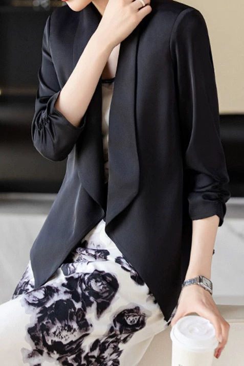 Elegant Lapel Seven-Point Sleeve Blazer - liwisi