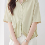 Casual Color Block Spliced Shirt - liwisi