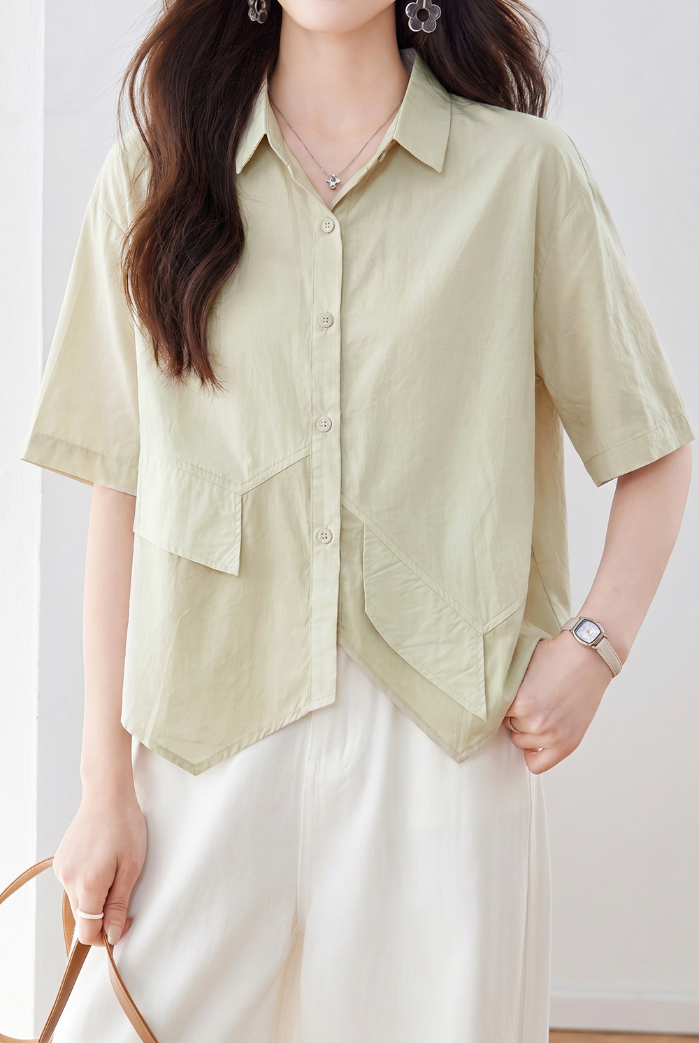 Casual Color Block Spliced Shirt - liwisi
