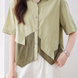 Casual Color Block Spliced Shirt - liwisi