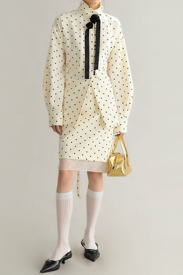 French Polka Dot Floral Ribbon Set - liwisi