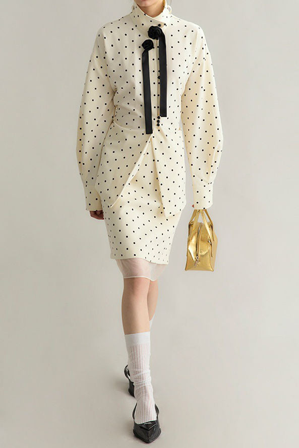 French Polka Dot Floral Ribbon Set - liwisi