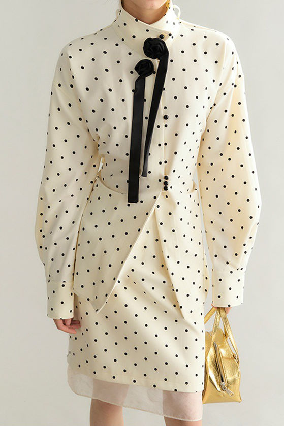 French Polka Dot Floral Ribbon Set - liwisi