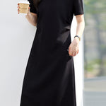 Casual Lapel Short Sleeve A-Line Dress - liwisi