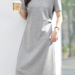 Casual Lapel Short Sleeve A-Line Dress - liwisi