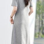 Casual Lapel Short Sleeve A-Line Dress - liwisi