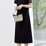 Casual Lapel Short Sleeve A-Line Dress - liwisi
