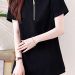 Casual Commuter Back Split Pleated T-Shirt - liwisi