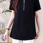 Casual Commuter Back Split Pleated T-Shirt - liwisi