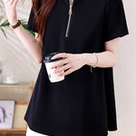 Casual Commuter Back Split Pleated T-Shirt - liwisi