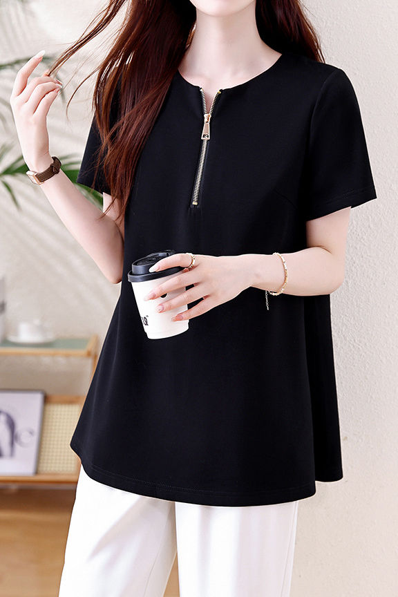 Casual Commuter Back Split Pleated T-Shirt - liwisi
