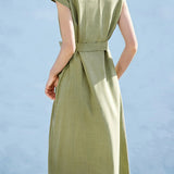 Elegant French V-Neck Dress - liwisi