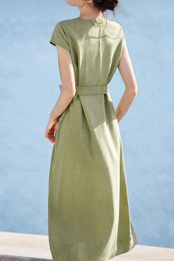 Elegant French V-Neck Dress - liwisi