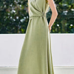 Elegant French V-Neck Dress - liwisi