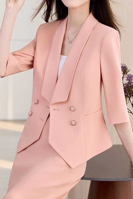 Elegant Lapel Button Front Suit Set - liwisi