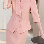 Elegant Lapel Button Front Suit Set - liwisi