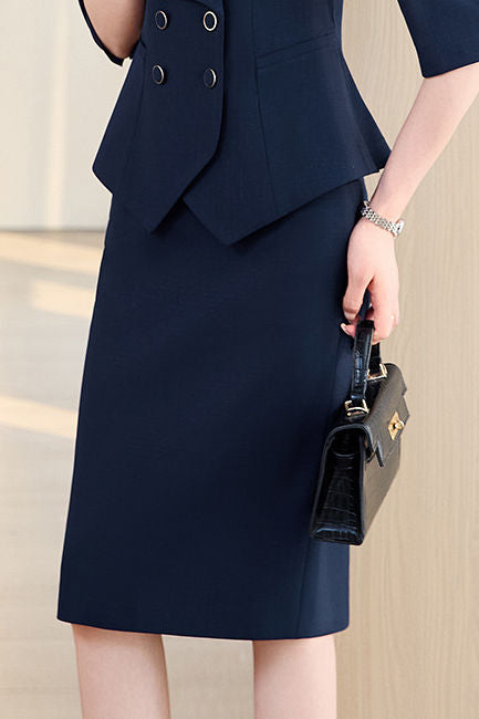 Elegant Lapel Button Front Suit Set - liwisi