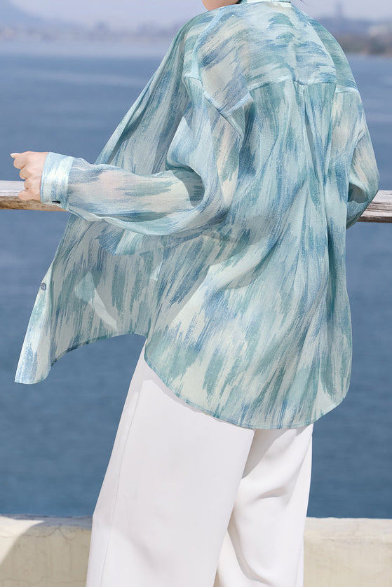 Casual Vacation Blush Print Shirt - liwisi