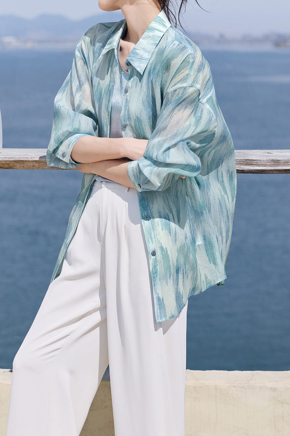 Casual Vacation Blush Print Shirt - liwisi