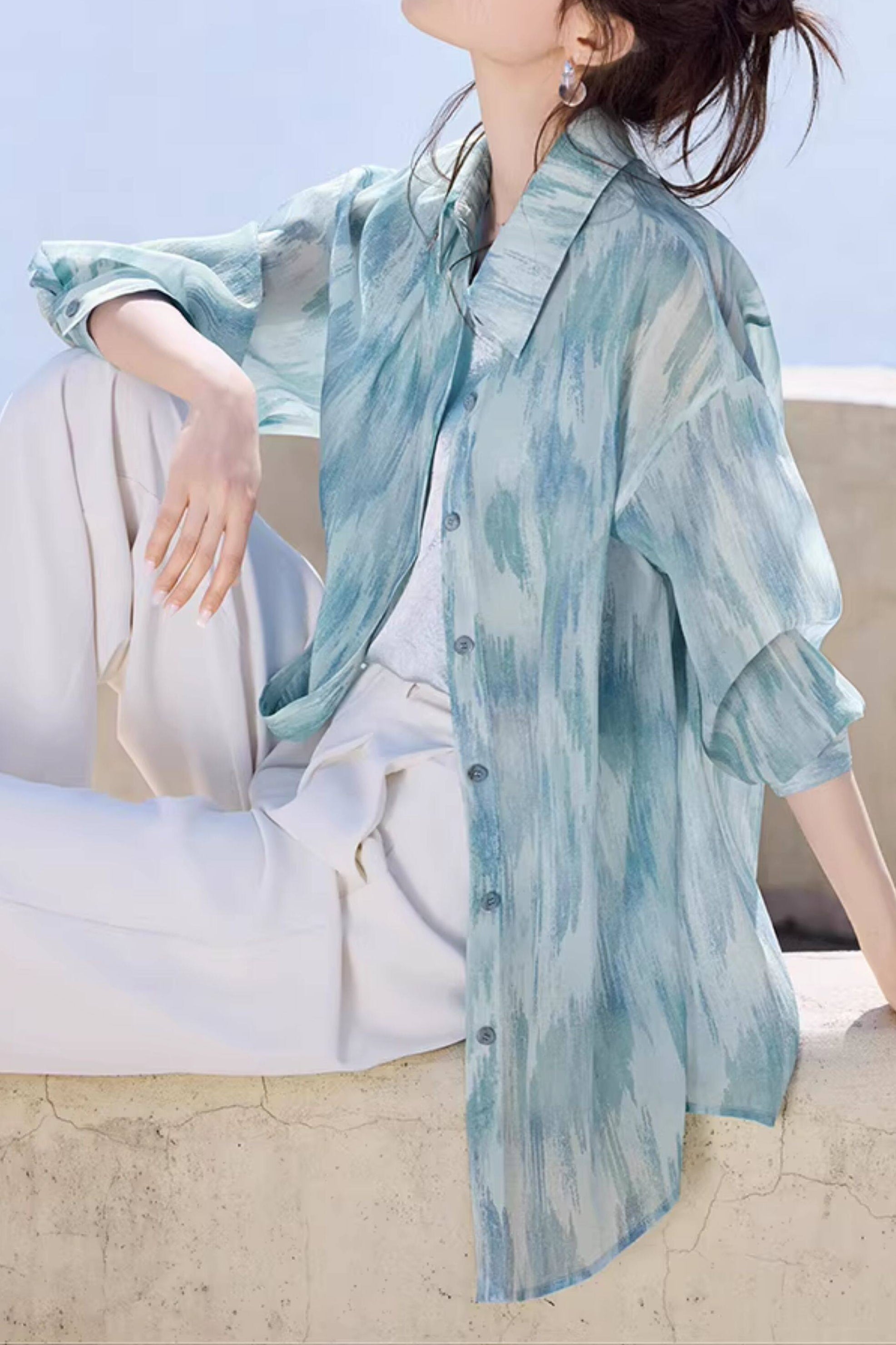 Casual Vacation Blush Print Shirt - liwisi