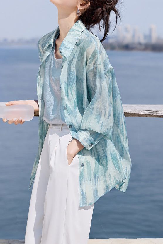 Casual Vacation Blush Print Shirt - liwisi