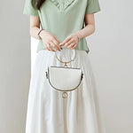 Soft Commute Ruffle-Trim V-Neck T-Shirt - liwisi