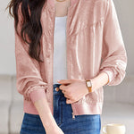 Elegant Commute Jacquard Baseball Jacket - liwisi