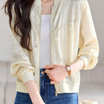Elegant Commute Jacquard Baseball Jacket - liwisi