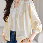 Elegant Commute Jacquard Baseball Jacket - liwisi